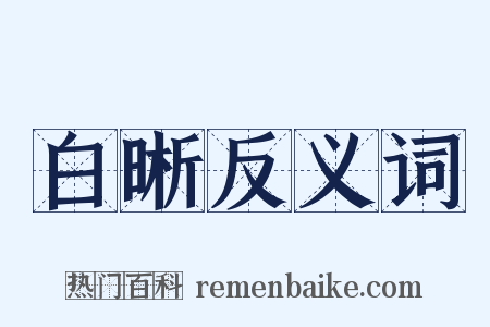 白晰反义词是什么意思的图片